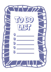 To do list template blank. Vector illustration.