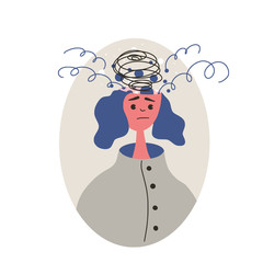 Mental disorder. Vector person with bad mood.