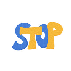 Stop color  hand drawn text. Vector lettering.
