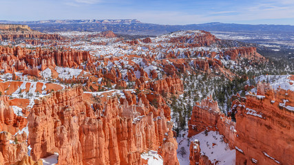 Winter snow scene in Bryce Canyon, Utah, USA