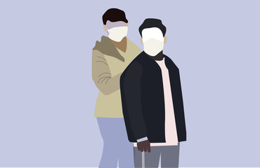 People wearing medical masks for MERS-Cov, COVID-19.