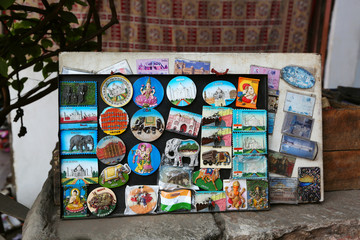 Artifacts, sovernirs and post cards for sale,  Jaipur, Rajasthan, India