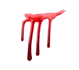 Blood spot with stains on white background