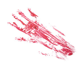 Bloody palm print on white background