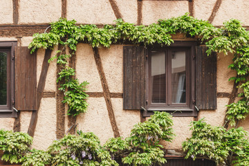 Alsace, Strasbourg, France. Beautiful facades and details of the Alsace region in Europe.