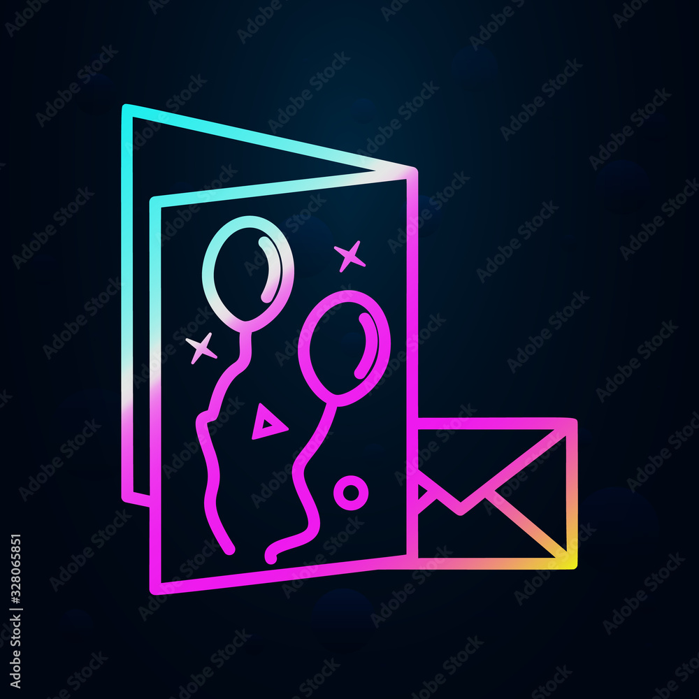 Poster holiday card in nolan style icon. simple thin line, outline vector of birthday icons for ui and ux, 