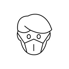 Man face with mask icon vector in trendy flat style. Logo graphic design on white background