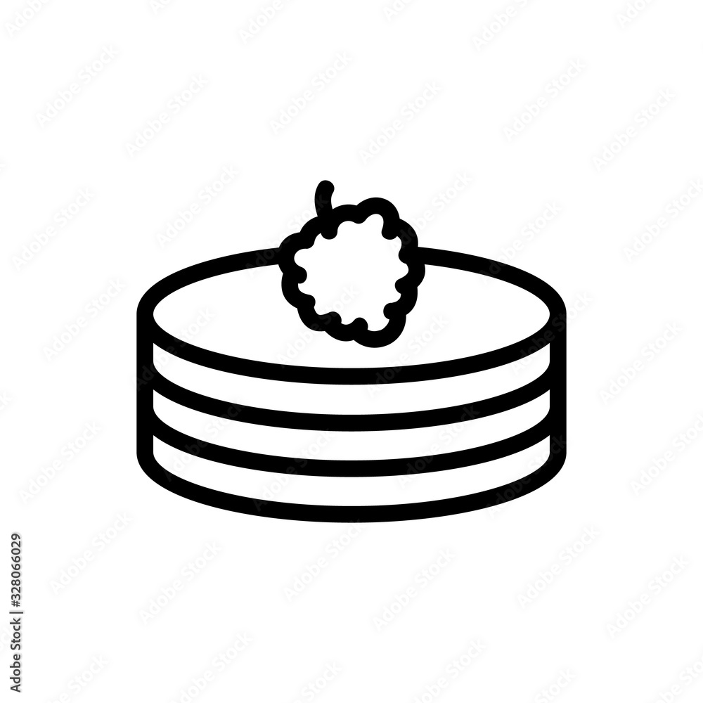 Poster Raspberry pie icon vector. Thin line sign. Isolated contour symbol illustration