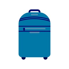 Blue travel suitcase, bag colorful illustration cartoon