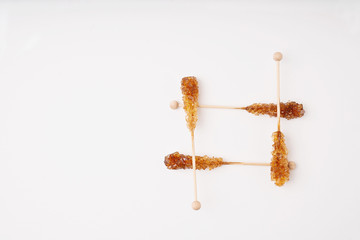 Candy brown sugar on a sticks
