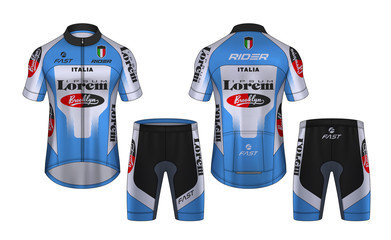 Cycling Jerseys mockup,t-shirt sport design template,uniform for bicycle apparel.