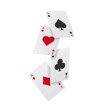 Isolated falling playing cards vector design. Ace illustration.