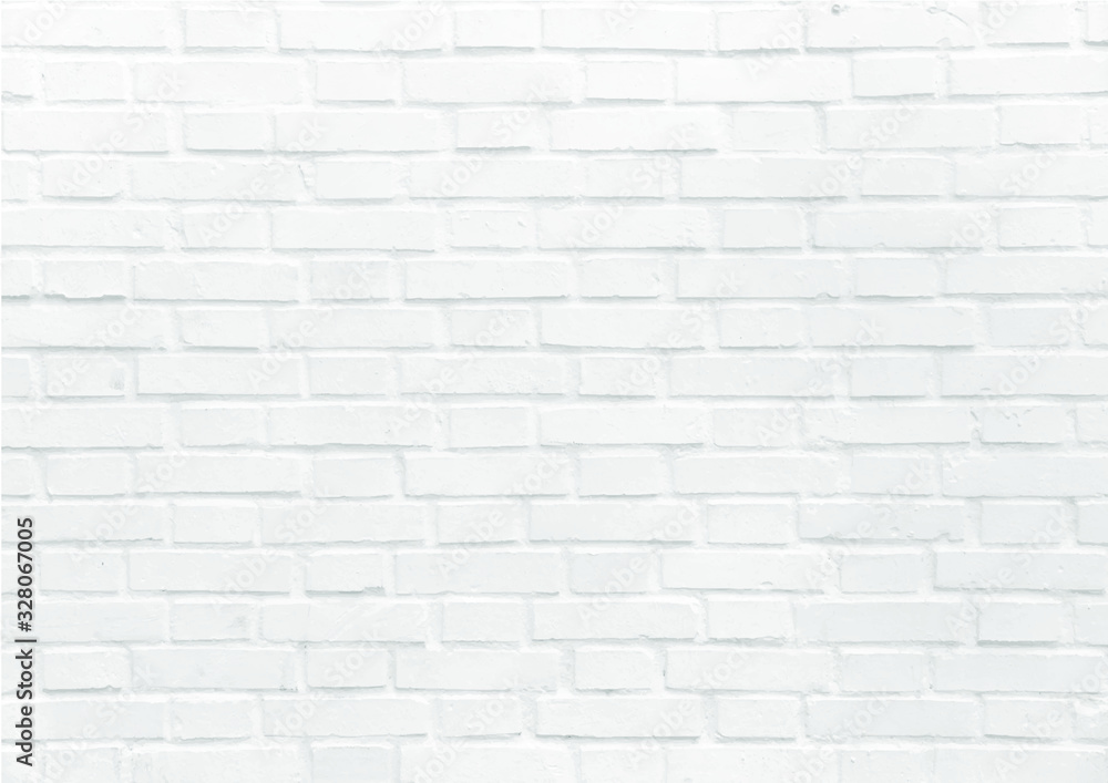 Wall mural White brick wall vector background