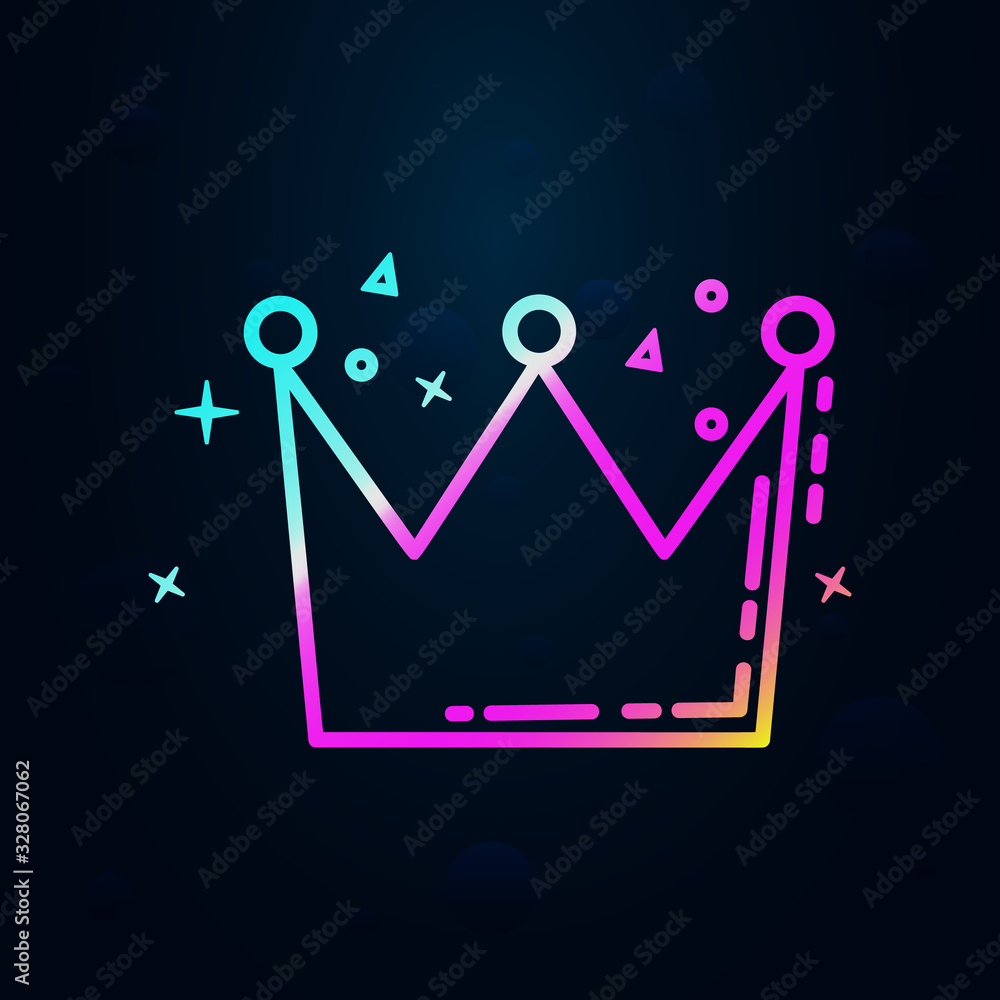 Poster crown in nolan style icon. simple thin line, outline vector of birthday icons for ui and ux, website