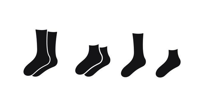 Set of socks icon signs vector design. Footwear illustration.