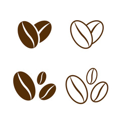 Coffee beans vector icon flat design. Caffeine sign.