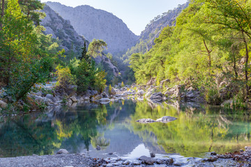 Fototapeta na wymiar Morning landscape with mountain rocks in Goynuk Canyon in Turkey