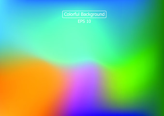 Abstract blurred gradient mesh background in bright rainbow colors