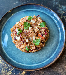rice with meat and vegetables