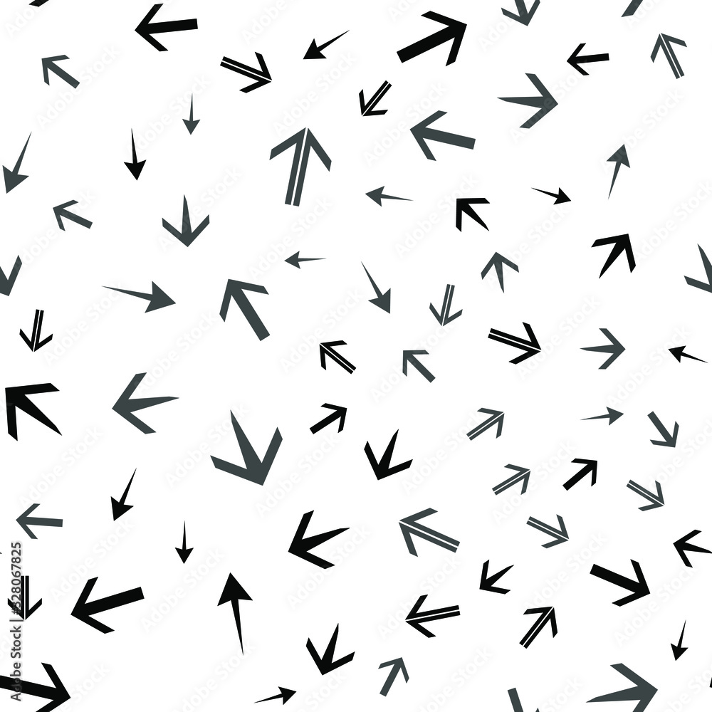 Poster seamless vector pattern with different arrows. modern cursor illustration