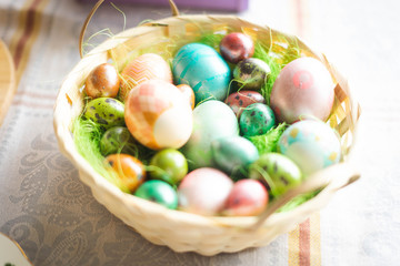 coloring eggs for Easter