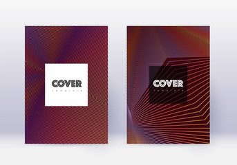 Hipster cover design template set. Orange abstract