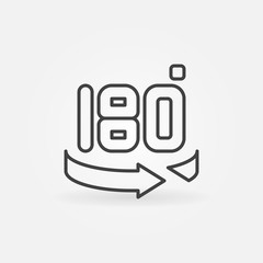 Obraz premium 180 degree vector concept icon or logo element in thin line style