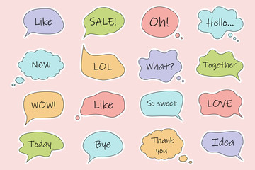 Bubble talk phrases. 