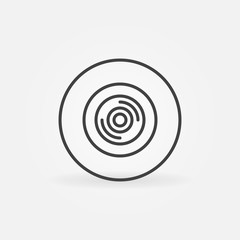 360 degree video camera outline vector circular icon or design element