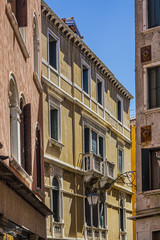 Fototapeta na wymiar Beautiful architecture of old colorful houses in Venice. Venice - city in northeastern Italy, capital of Veneto region. Venice, Italy.