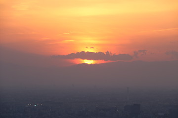 六本木ヒルズからの夕日