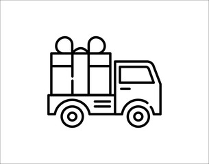 Present delivery icon for ecommerce shipping and gift services