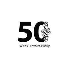 50 years anniversary vector, style  for celebration, logo template