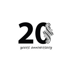 20 years anniversary vector, style  for celebration, logo template