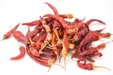A pile of dried peppers