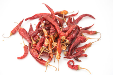 A pile of dried peppers