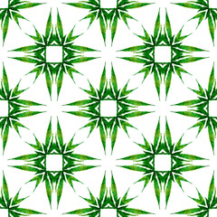 Exotic  seamless pattern. Green imaginative boho 