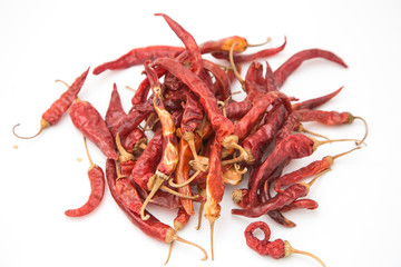 A pile of dried peppers