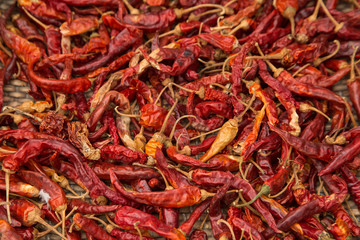 Fototapeta premium A pile of dried peppers