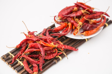 A pile of dried peppers