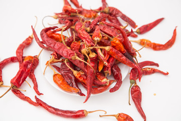 A pile of dried peppers