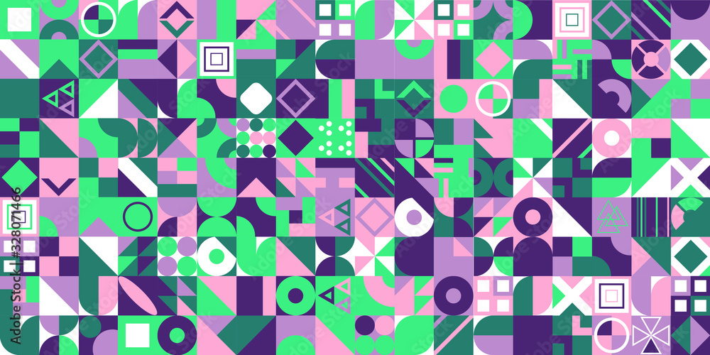 Poster abstract vector pattern design in geometric flat style for web banner, business presentation, brandi