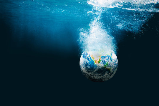 earth went underwater of the ocean. Elements of this image furnished by NASA
