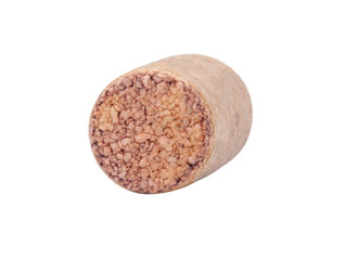 Vintage wine cork isolated on the white background