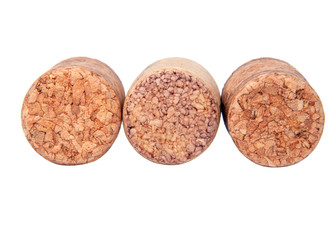 Vintage wine cork isolated on the white background