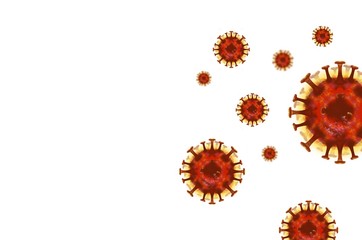 Coronavirus, COVID-19 VIRUS cell ,Influenza , flu virus inflection concept isolated white background