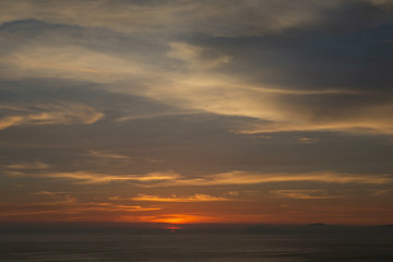Fototapeta na wymiar Sunset at Miraflores coast. Lima Peru.