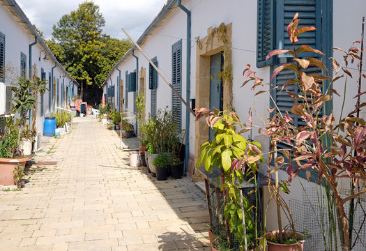 White houses at the "Samanbahce" city quarter of Nicosia, Cyprus