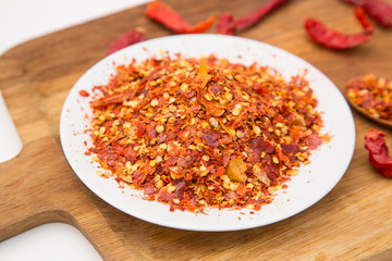 A pile of dried paprika
