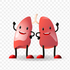 Lungs. Human internal organ realistic character